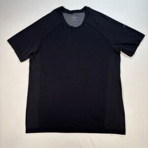 Fabletics T-Shirt Men's XL Black Crewneck Nylon Polyester Athletic Gym Workout‎